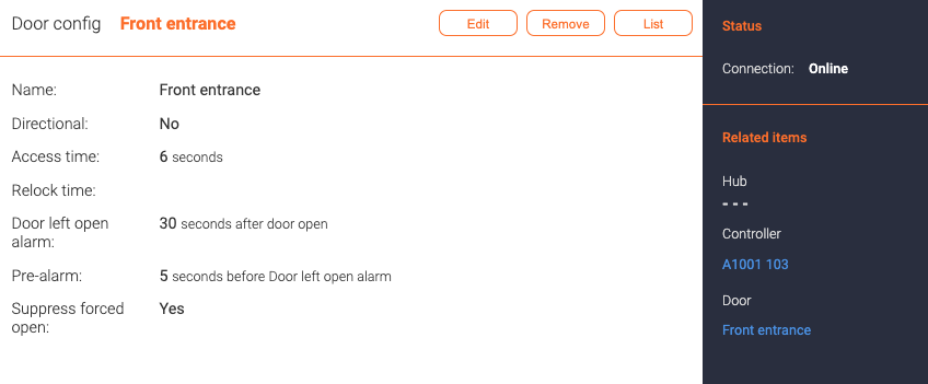 Door config details