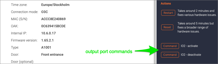 Output port commands