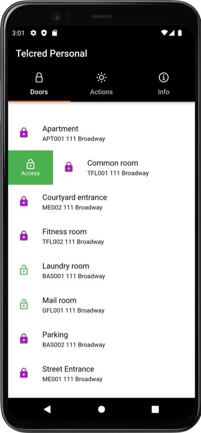 Telcred Entry usage